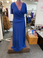 TheaDora Evening Special Occasion Mother's Royal Short Sleeve Stretch Dress 16