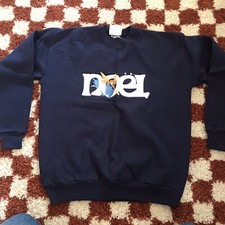 Vintage Noel Christmas Sweatshirt Embroidered Size Medium Made In USA