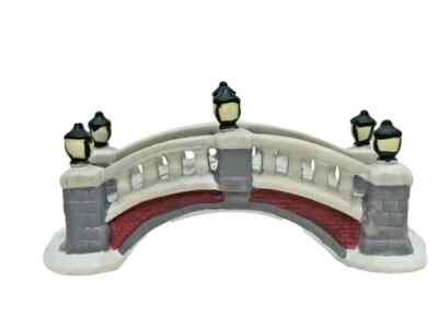 LEMAX DICKENSVALE CHRISTMAS VILLAGE ACCESSORIES - 1994 PORCELAIN COLUMN BRIDGE