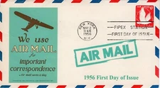 AO-UC25-2, 1956, Air Mail,  Add-on Cover, New York NY, First Day Cover, SC UC25,