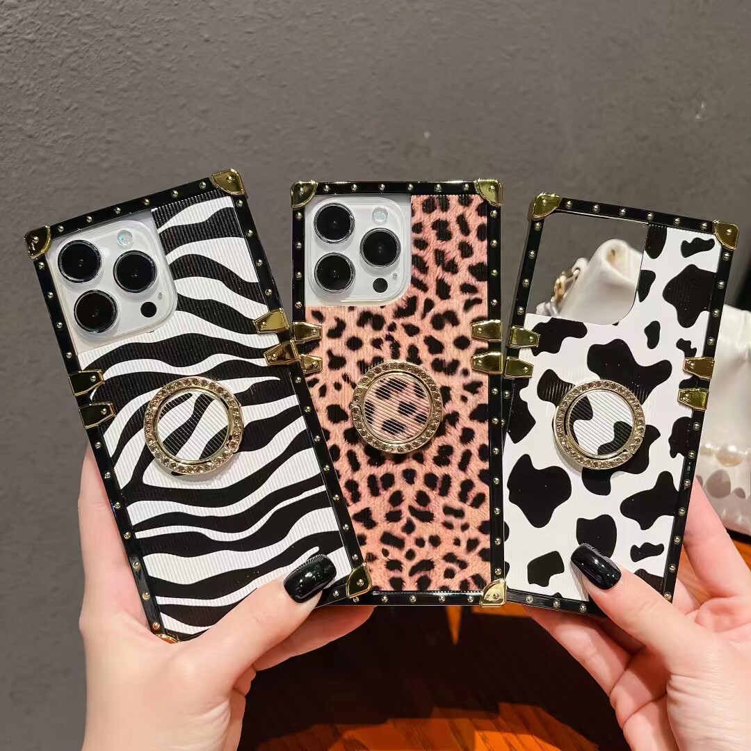 Luxury Zebra Leopard Cow Phone Case For iPhone 11 12 13 14 15 Pro