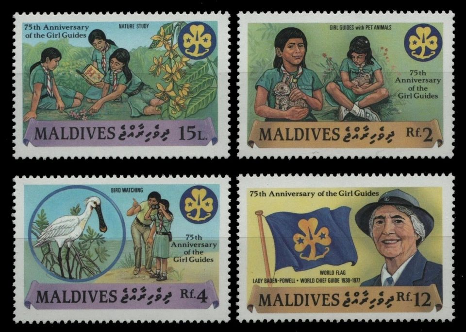 Malediven 1987 - Mi-Nr. 1252-1255 ** - MNH - Pfadfinder / Scouts - Bild 1 von 1