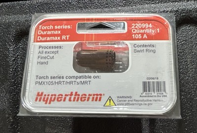 Genuine Hypertherm  220994 Swirl Ring 105 A Torch Series Duramax/ Duramax RT