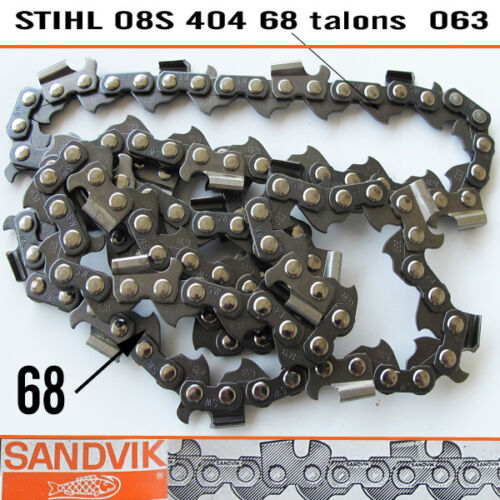  Stihl 08s tronçonneuse a essence chaîne  404  063" SANDVIK  68x talons - Photo 1/1