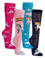 Children's knee socks, with design in 3 Pack, motif "unicorn"