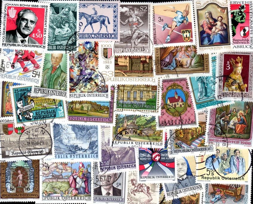 500 Timbres De Collection Autriche – Oblitérés – Sélection Variée – Isbcollection – Cadeau Philatéliste