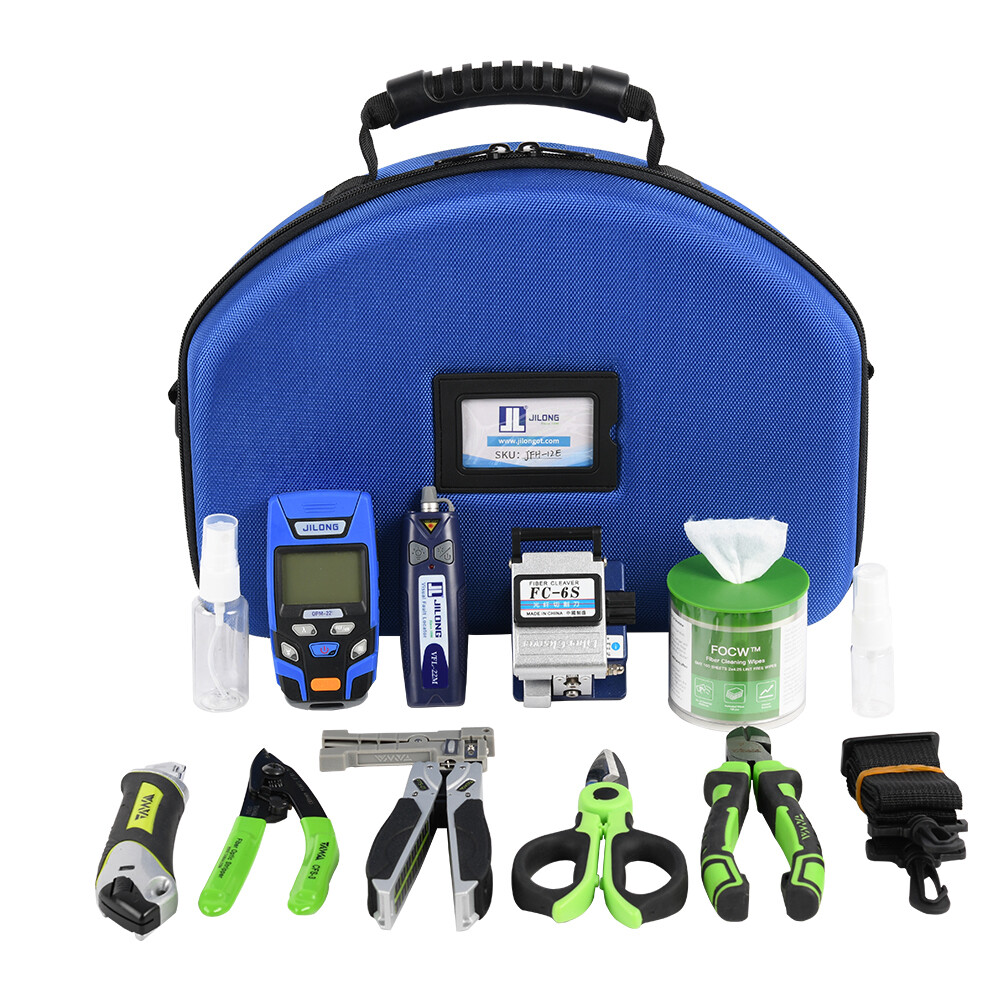Jilong FTTH Optical Fiber Loss Test Tool Kit Include Fiber Cleaver /OPM/10MW VFL