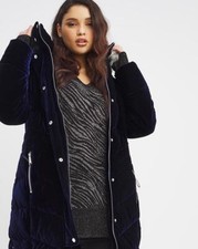 Joanna Hope Velour Parka Coat Uk Size 14 Hope Velour