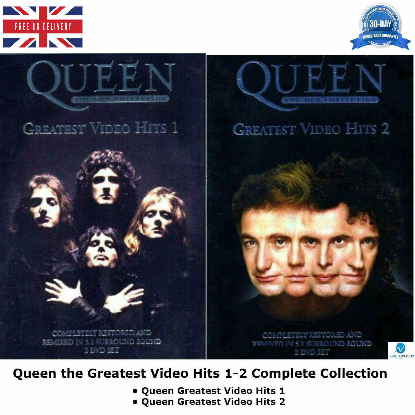 Queen the Greatest Video Hits 1 & 2 (DVD x 4)