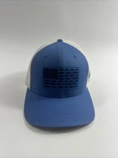 Columbia PFG Fish Flag Flexfit OSFA MESH WHITE BLUE