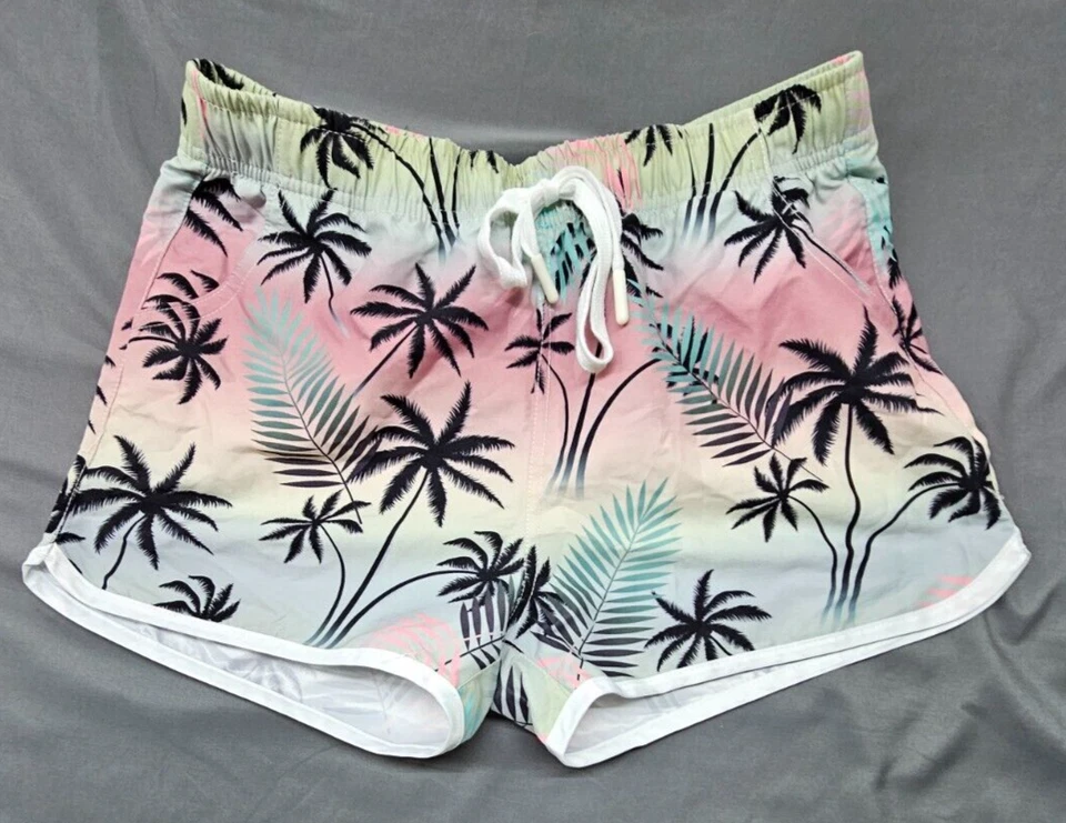 棕榈树板短裤,带 2 个口袋,尺寸 S,适合女性海滩,夏季 — 第 3/4 张图片