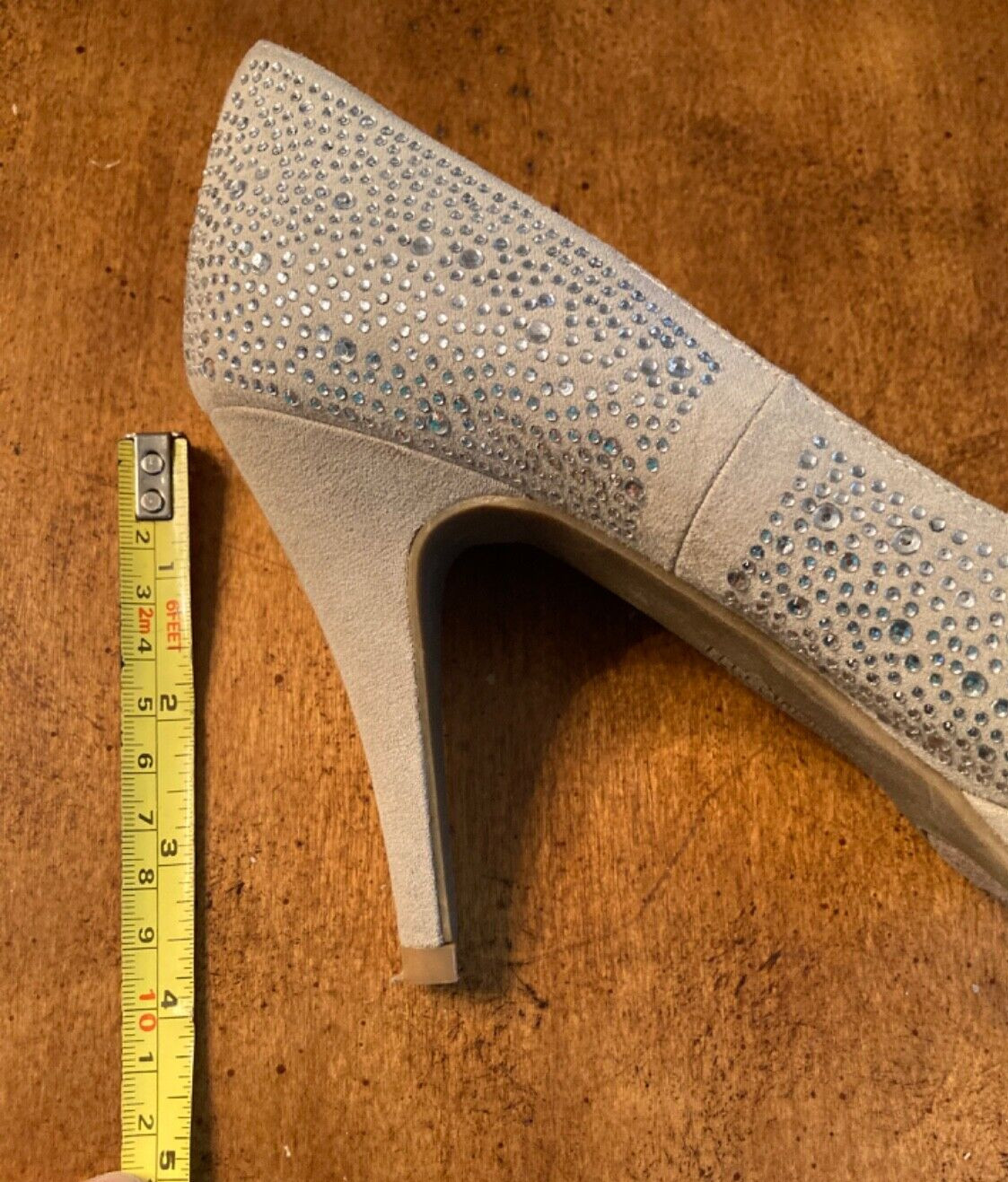 Fergalicious RUBY Nude Rhinestone Open Toe Pump S… - image 8