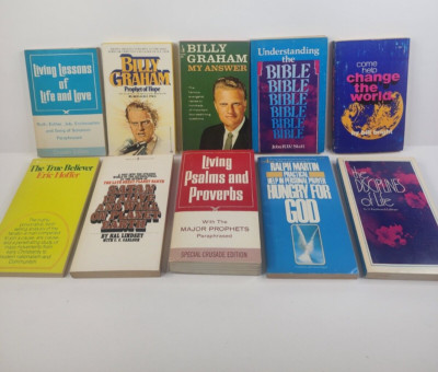 Curated Lot of 6 Vintage Paperbacks - Billy Graham, Eric Hoffer ++