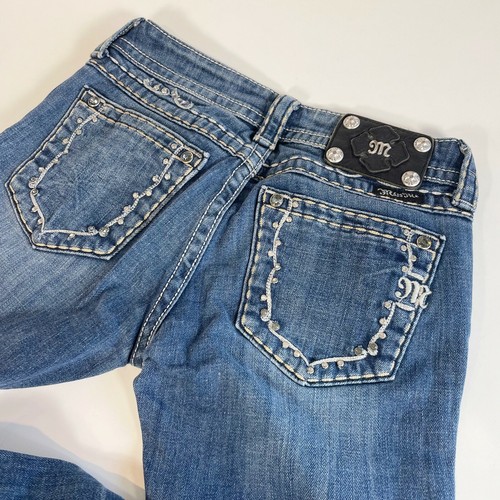Miss Me Womens Y2K Rhinestone 