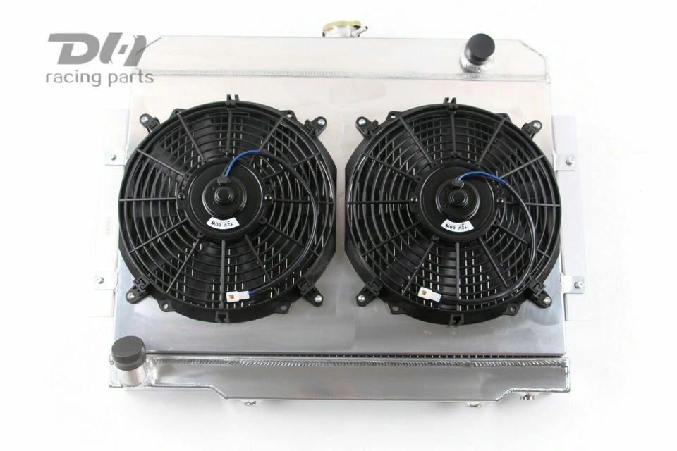 3 filas 24" W radiador + cubierta + ventilador de 12" 1972-86 para Jeep CJ7 CJ5 CJ6 Scrambler #583 Foto 3 de 4