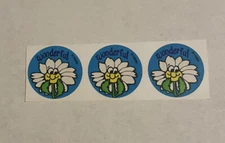 Vintage Trend 80s Scratch and Sniff Stinky Stickers Blue Flower Wonderful 3 Lot