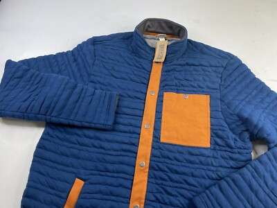 NWT Duluth Trading Co Flintlock Jacket Mens Large Blue Full Snap Insulated