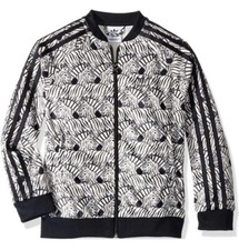 ADIDAS  Youth Medium  Superstar Zebra Print Black  White Jogger Track Jacket