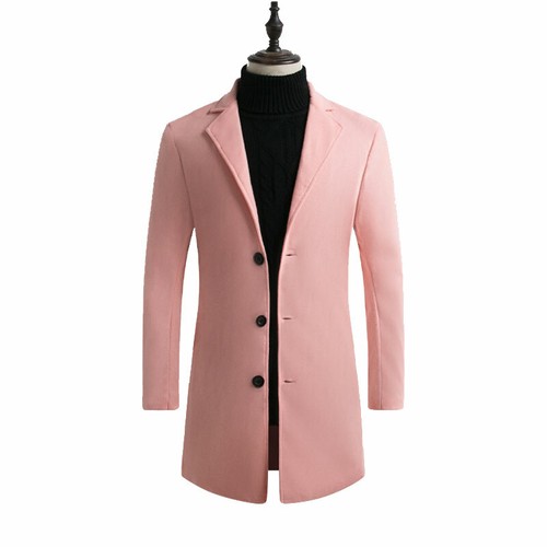 Cappotto Lungo Uomo Doppio Petto Petto Lungo Outwear Inverno Calda Lana Trench, - Foto 20 di 22