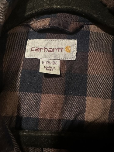 Women’s Carhartt Flannel Long Sleeve Button Down Purple Size 1x (16-18) Soft - Picture 4 of 5