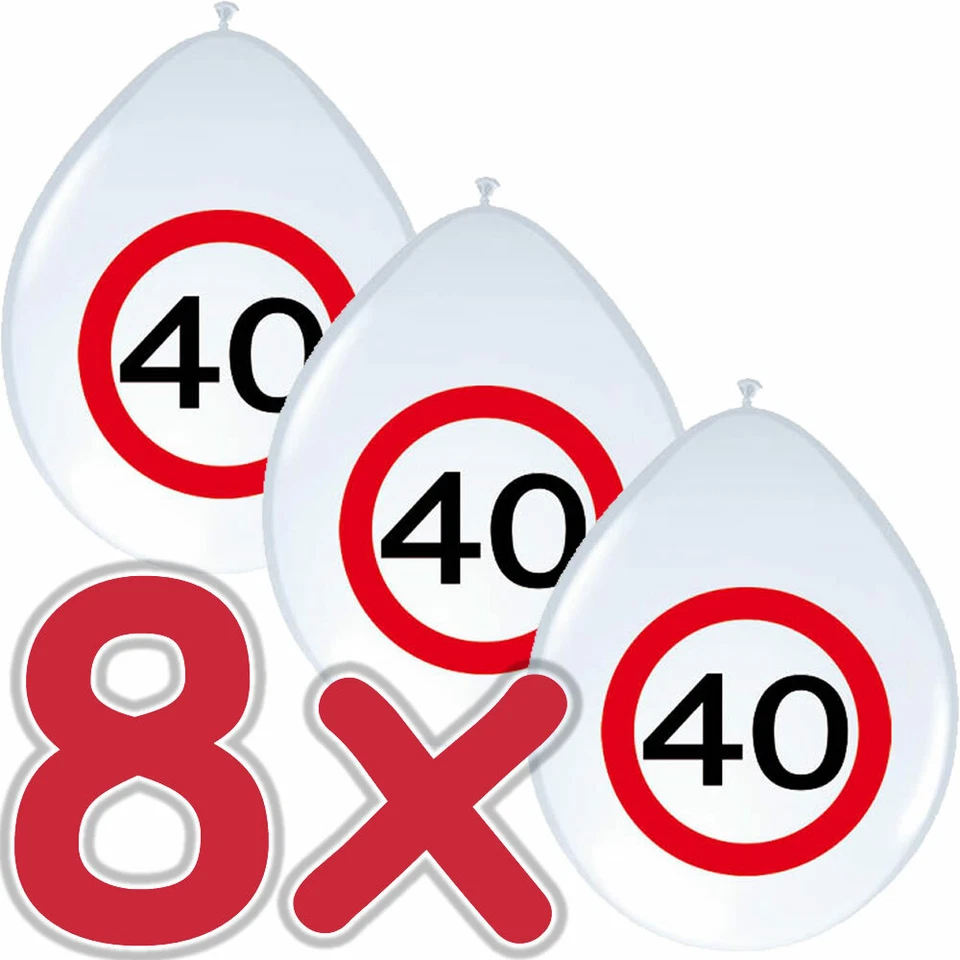 40. GEBURTSTAG DEKO SET - 71 TEILE - Verkehrsschild Geburtstag Party Dekoration - Bild 4 von 4