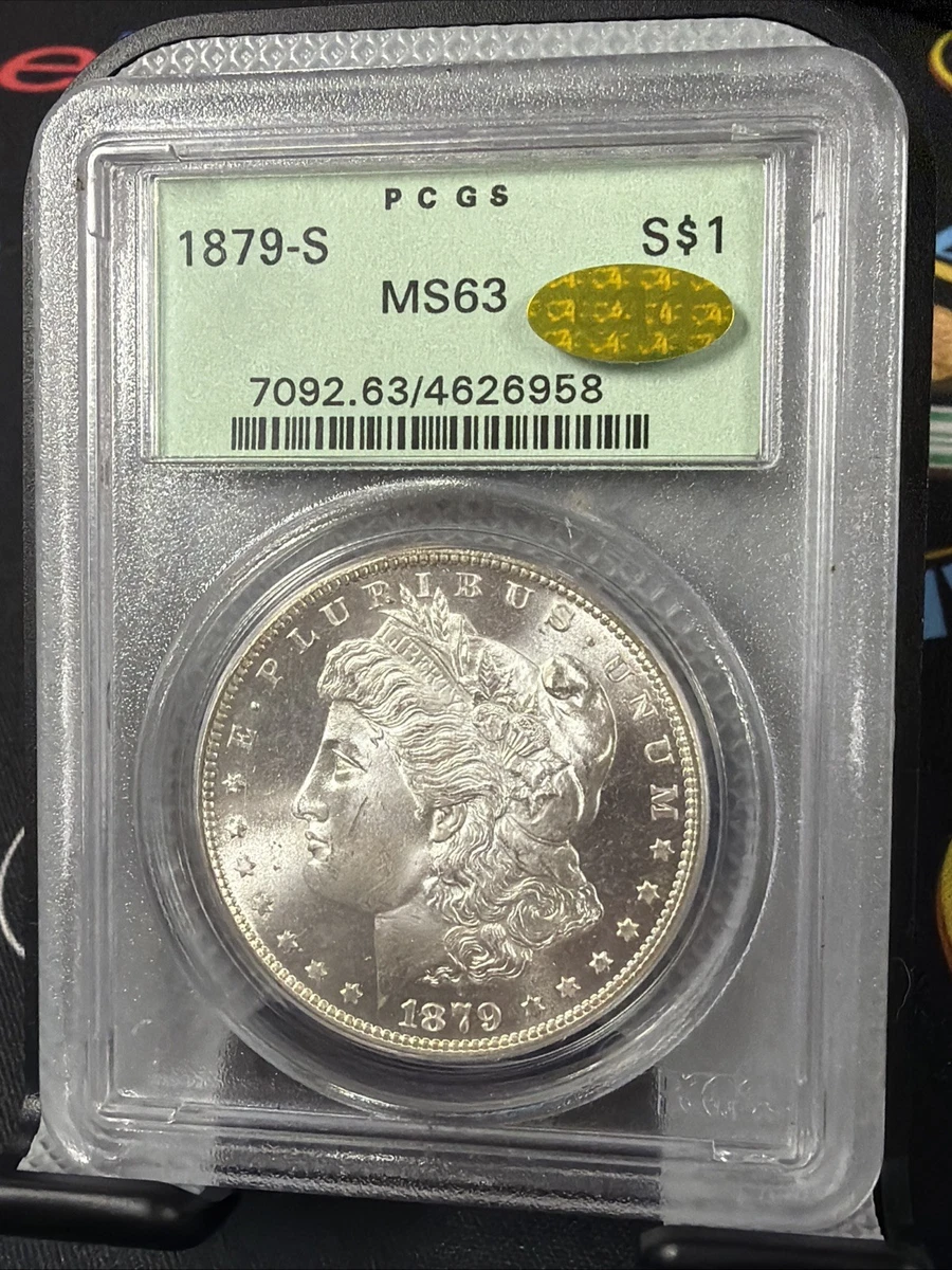 PCGS Certified MS 63 Graded 1879 Year Morgan US Dollars (1878-1921