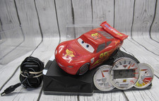 Disney Pixar Cars 2 Lightning McQueen Animated Alarm Clock w/Power Cord Working