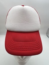 Youth Blank Red White Mesh Trucker Snapback Cap Hat Clean