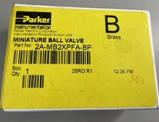 🔩 Parker 2A-MB2XPFA-BP Miniature Brass Ball Valve - 3-Way 1/8" Compression 2500
