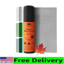 15.7x10 ft Black Plastic Chicken Wire Fence - Quick-Install  Weather Resistant