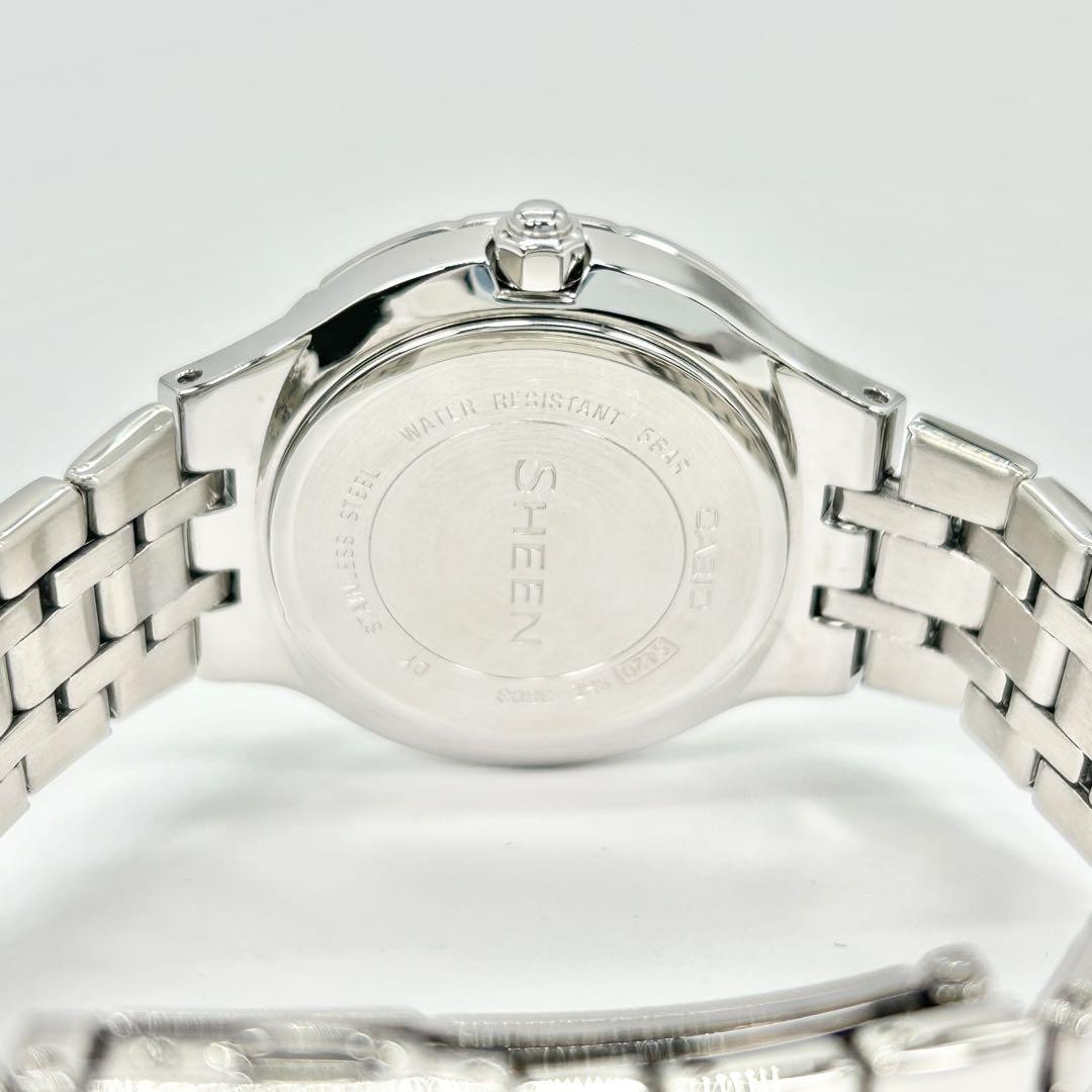 CASIO 腕時計 SHE3800SG7A SHEEN SILVER 【Lady's】 Casio Sheen Swarovski Crystals Bezel Ladies Watch SHE-3062SG