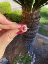 Natural Oval Red Ruby Ring Set In S925 Adjustable Size