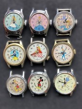 Konvolut 9 Vintage Characterwatch 70er Sammlerstücke Defekt, Bastler