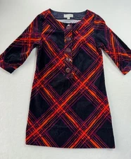 GO International Dress MED Mini Plaid Corduroy Mod Vintage Feel Retro 60's 70's