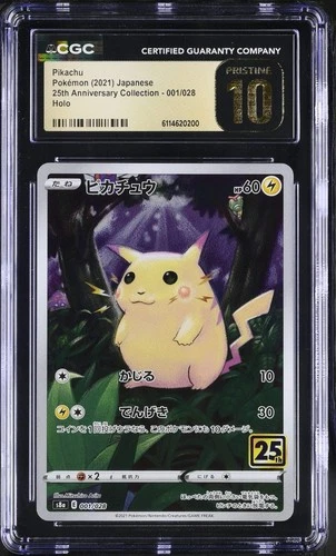 Pikachu 001/028 CGC 10 Pristine 2021 Holo 25th Anniversary Pokemon Japanese