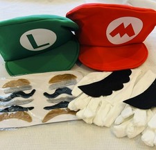 Super Mario Brothers-Adult Costume Accessories-Hats, Gloves, Mustaches Unbranded