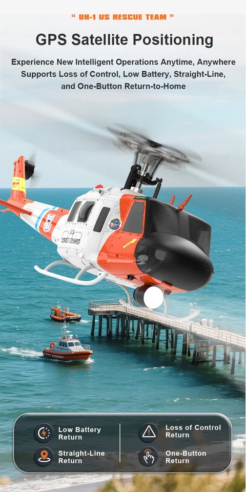 YUXIANG F07S RC Helicopter 2.4G 9CH Gyro GPS Optical Flow Positioning Aircraft - Image 4 of 4