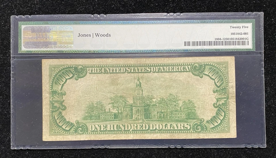 1929 $100 Honolulu Hawaii National Note Ch#5550 PMG 25 - Image 2 of 2