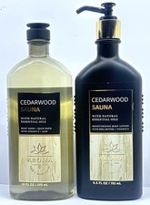 BATH BODY WORKS AROMA CEDARWOOD SAUNA MOISTURIZING BODY LOTION BODY WASH GEL SET