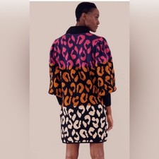 EUC Farm Rio Leopard Sweater Dress