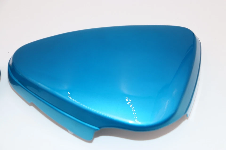 1975 Honda XL70 Frame Side Covers Left & Right CANDY RIVIERA BLUE - Imagem 2 de 4