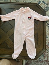 Vintage Disney Minnie Mouse Terry Cloth Footed Sleepers 6 Months Lot 2 1980  s