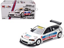 PANDEM CIVIC EG6 RHD WHITE "VDX-TAS 2025" 1/64 DIECAST CAR BY POP RACE PR640457
