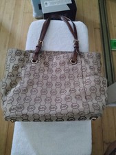Michael Kors - MK Signature Beige/Ebony/Mocha Luxury Handbag