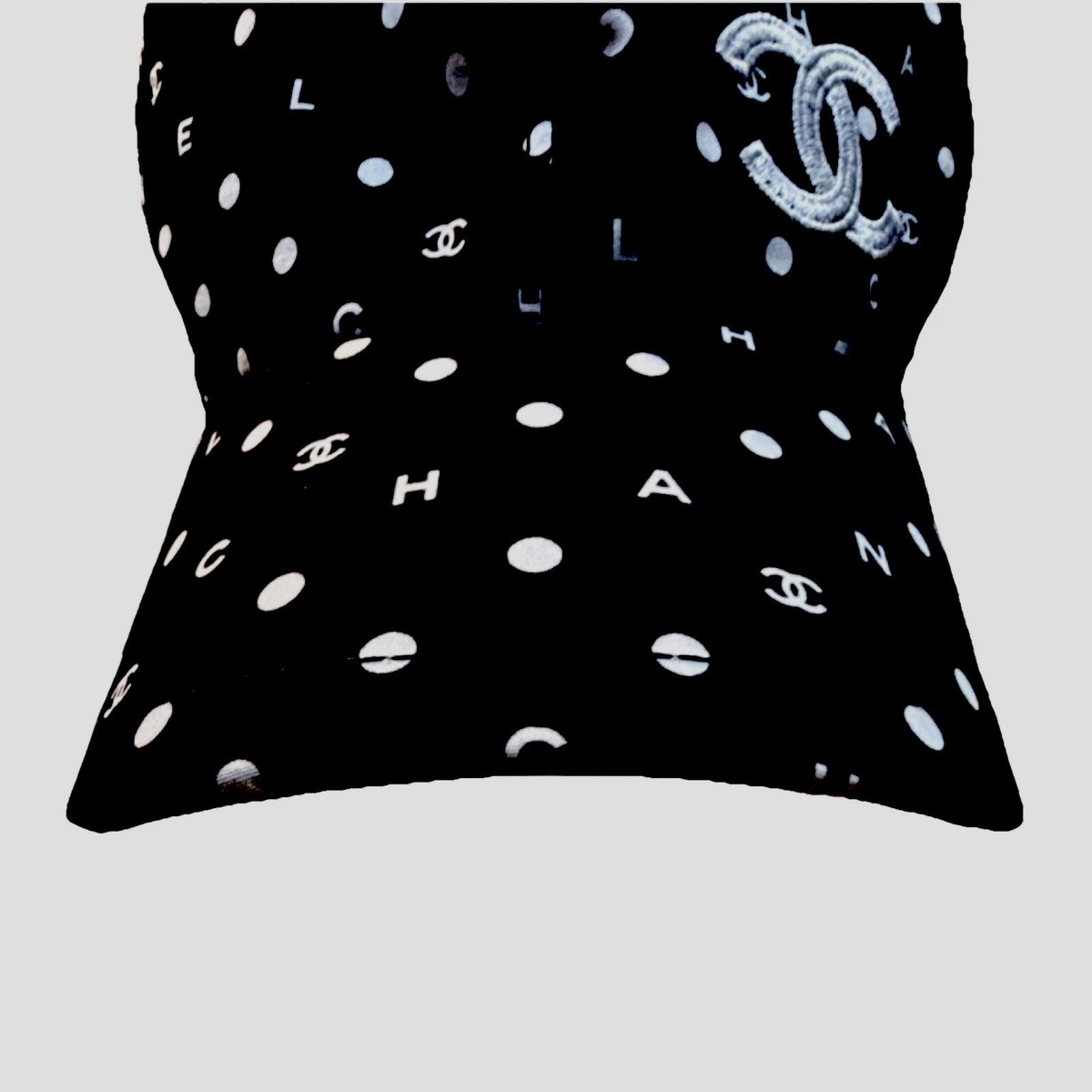 CHANEL Polka Dot Baseball Cap Black White Cotton | eBay display picture 1