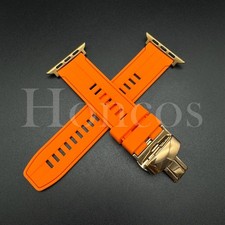 38 40 41 42 44 45 46 49 MM Orange Rubber Band For Apple Watch Series 10 9 8 7 6