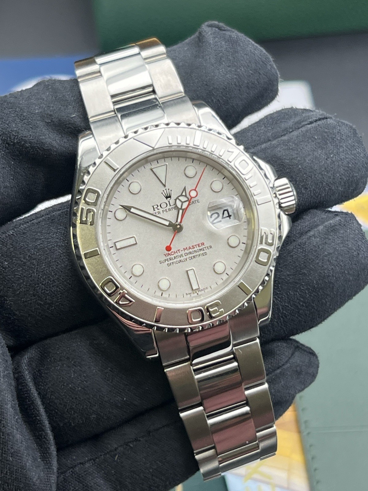 Rolex Yacht Master Watch 16622 40 mm Platinum 2005 Box/papers (1391)