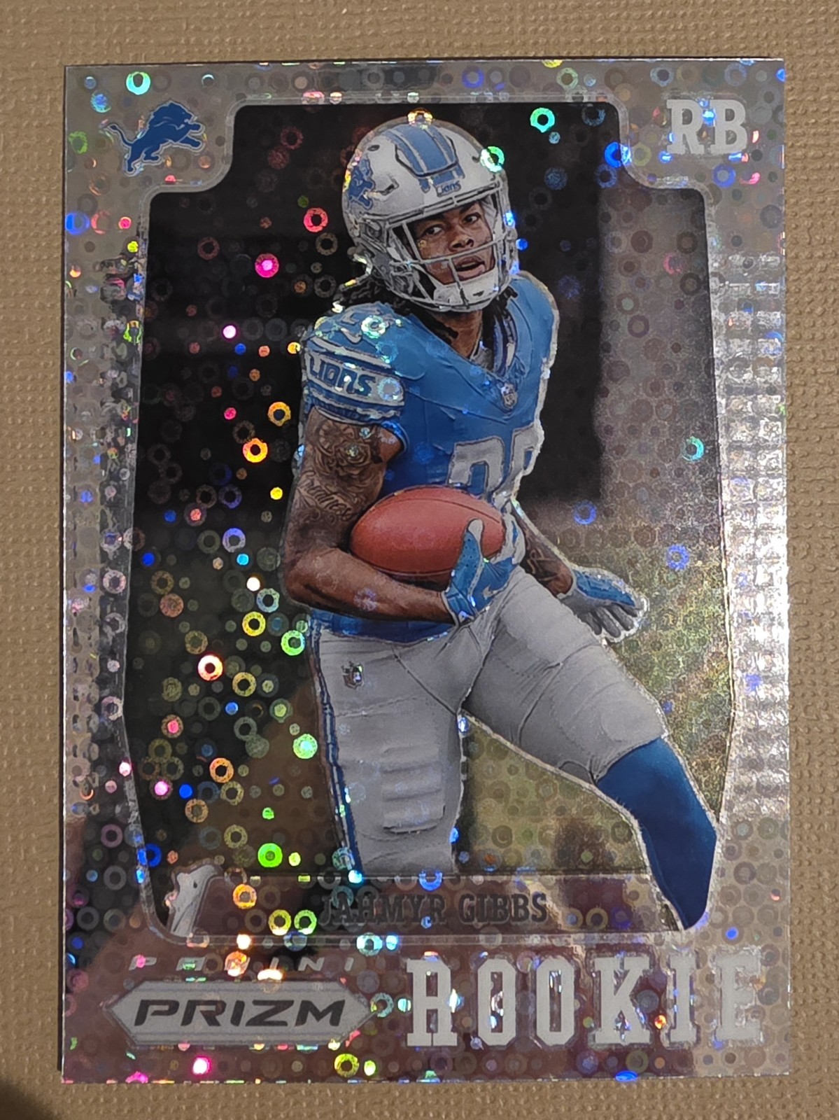 Jahmyr Gibbs RC 2023 Prizm Flashback No Huddle Disco Rookie #PFR7   -Lions  🏈