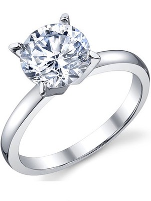 Women's 2Ct. Solitaire Round Brilliant Cubic Zirconia Sterling Silver 925