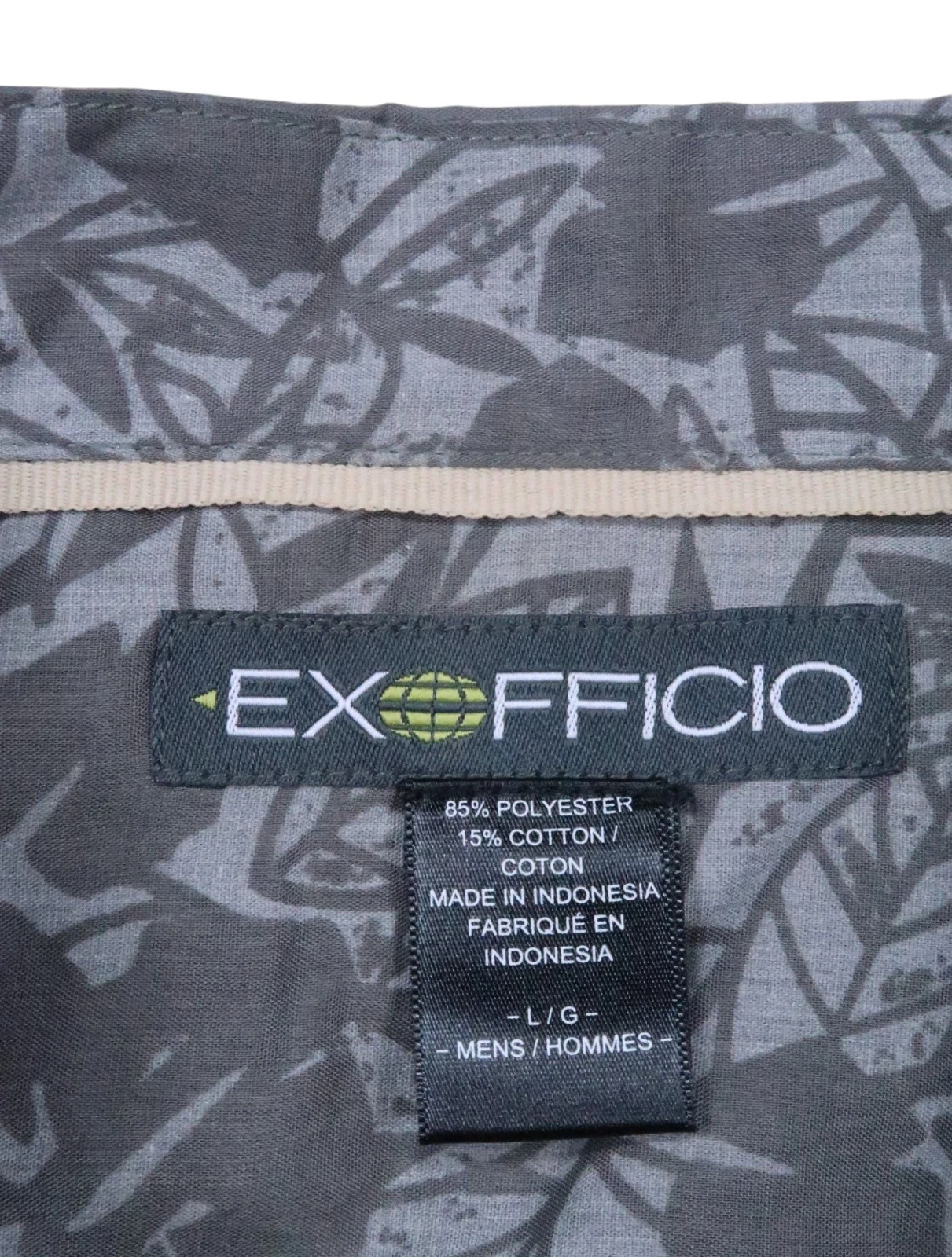 lightweight TRAVEL performance LEAF shirt HAWAIIAN MENS LARGE SS